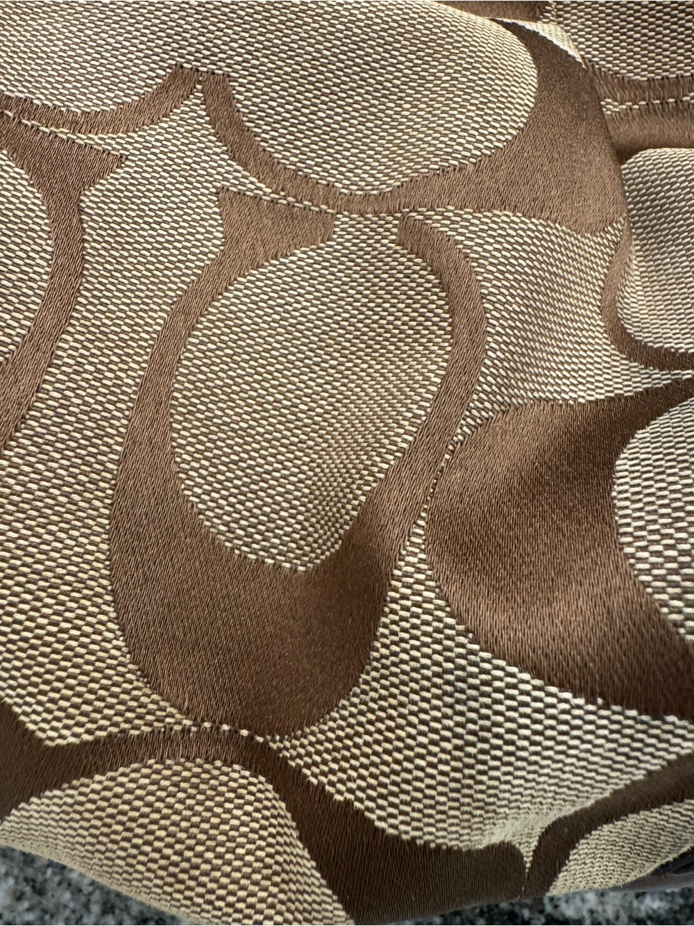 Coach Brown Ergo Pleated Satchel Signature Kisslock Canvas Shoulder Bag **FAIR** - Picture 14 of 16